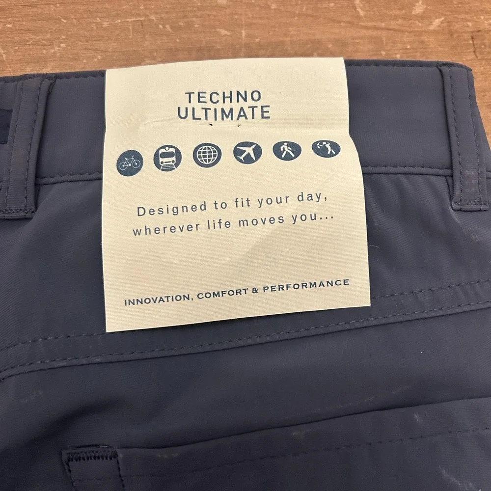 Ballin Pants Mens 30x34 Navy Techno Ultimate Stretch Travel Chino GOLF Quick Dry